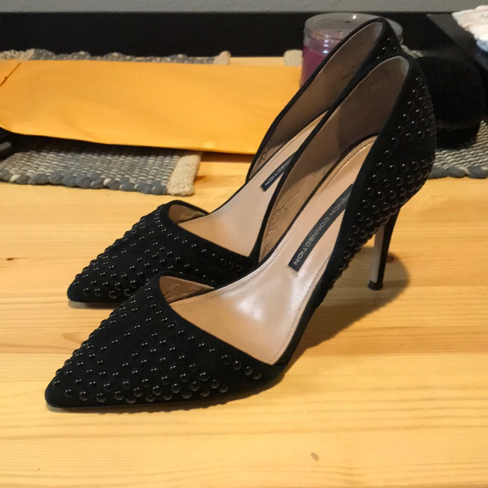 French connection studded suede pumps.